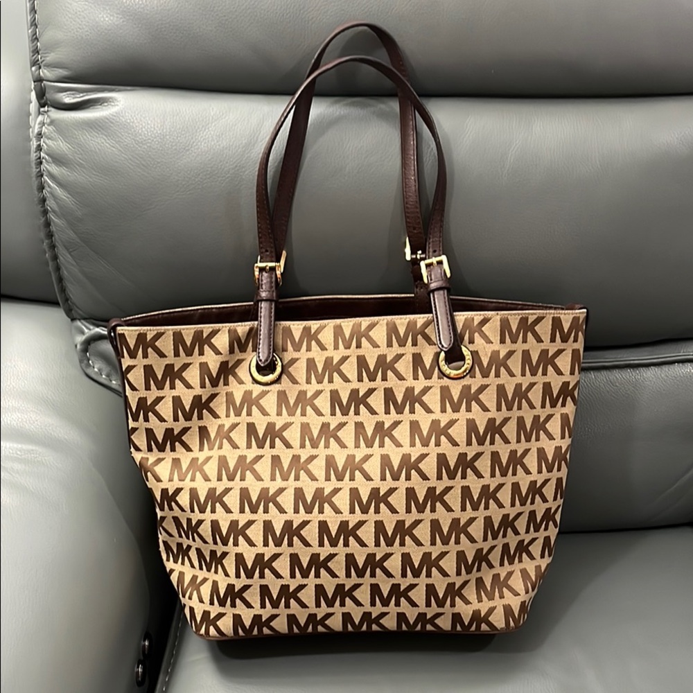 Michael Kors Brown & Tan Signature Tote Bag